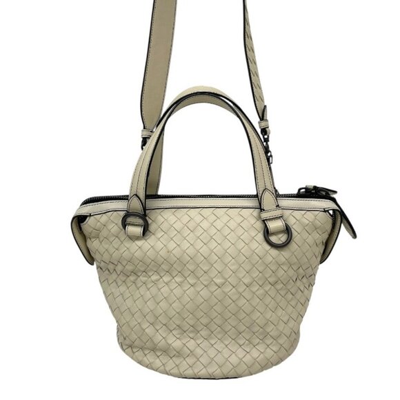 BOTTEGA VENETA White Leather Intrecciato Bag - Picture 3 of 16